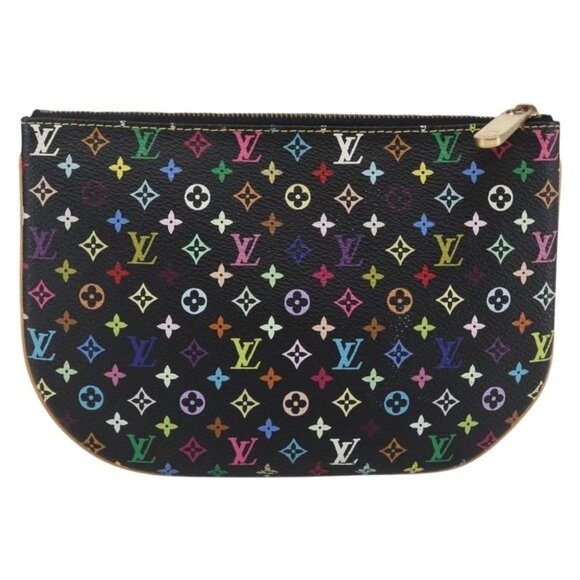 LOUIS VUITTON Monogram Multicolor Pochette GM Pouch Black M60027 LV Auth 144890V - Picture 2 of 16
